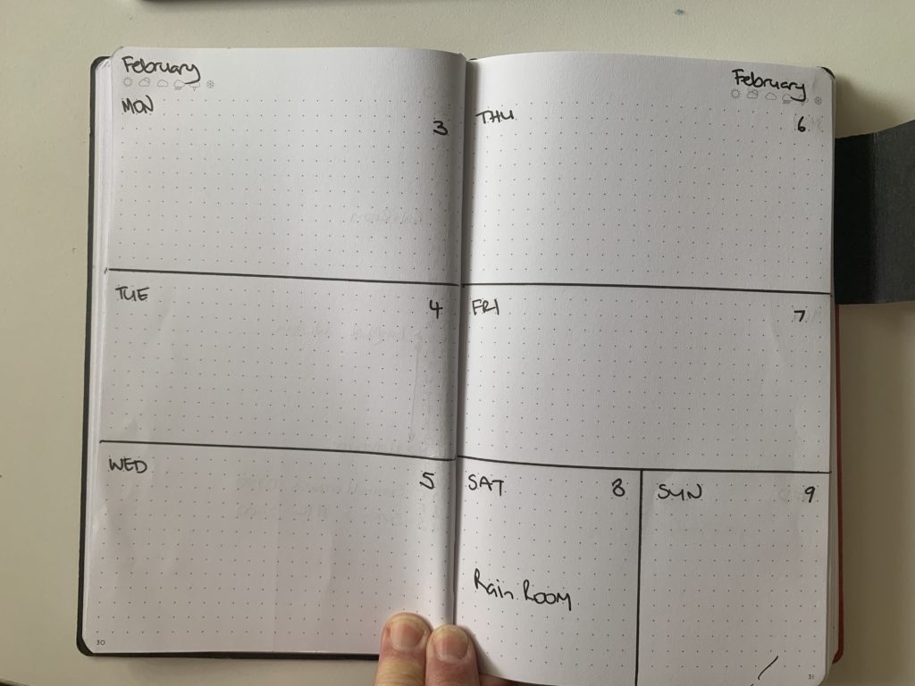 Weekly 2 page layout for Bullet Journal to do lists